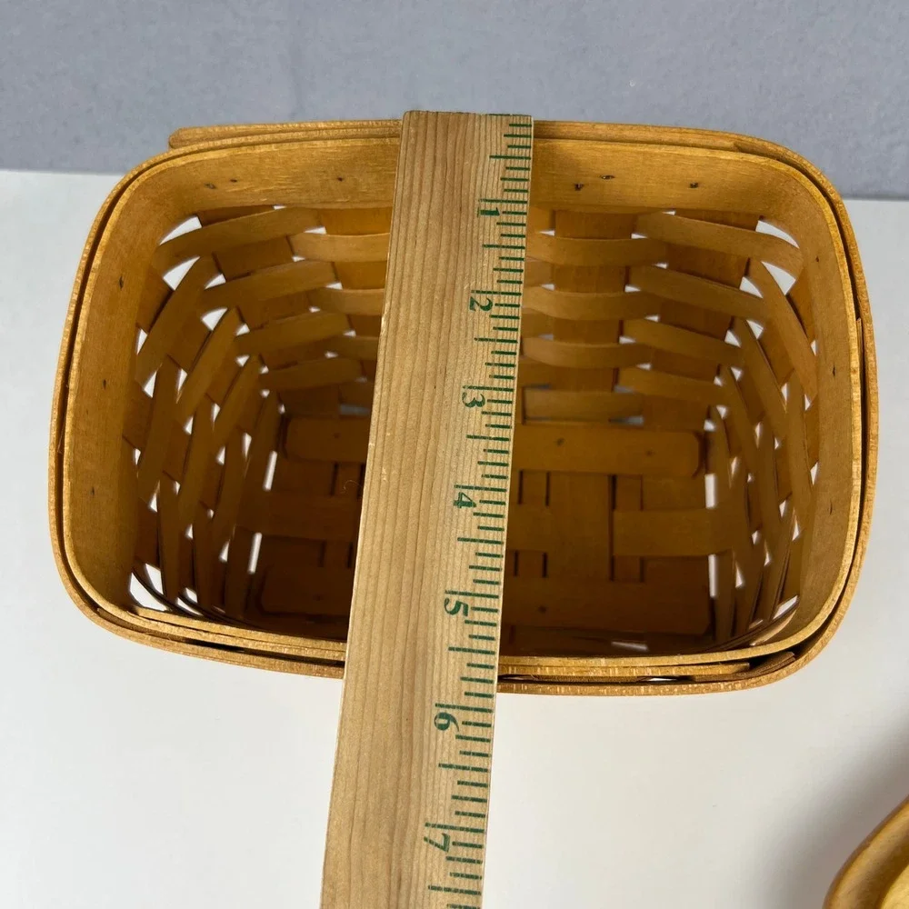 Longaberger Recipe Basket Small Brown Wood Lid Protector 17418 Farmhouse Decor
